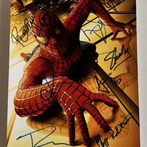 Spider-Man 2002 cast autograph 8×12 photo Maguire Dunst Prime Autographs - Top Celebrity Signatures Celebrity Signatures