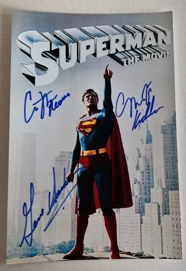 Superman 1978 cast autograph 8×12 photo Christopher Reeve Prime Autographs - Top Celebrity Signatures Celebrity Signatures