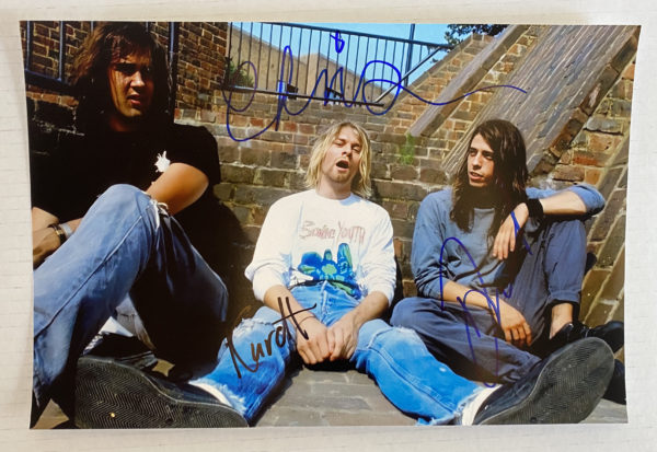 Nirvana band Kurt Cobain signed autographed 8×12 photo photograph Dave Grohl autographs Prime Autographs - Top Celebrity Signatures Celebrity Signatures