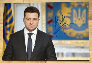 volodymyr zelenskyy signed autographed photo photograph president ukraine ukrainian autographs for sale